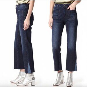 ANINE BING Cropped Flare Contrast Medium Wash Jeans Size 31 Retro Designer Denim